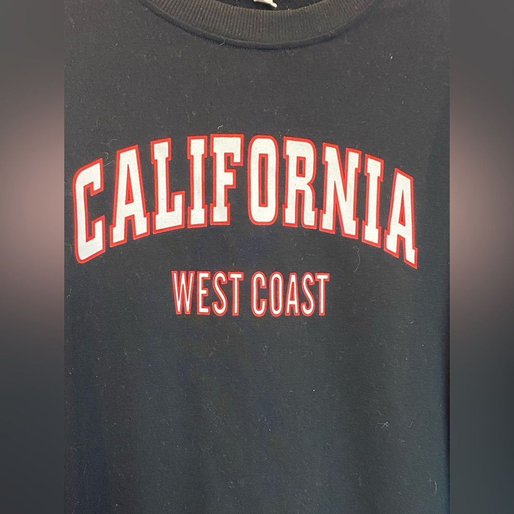 California West Coast Sweatshirt Black Crewneck Medium Activewear - Picture 2 of 5
